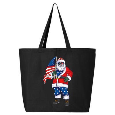 Patriotic Santa American Christmas 4th Of July Santa 25L Jumbo Tote