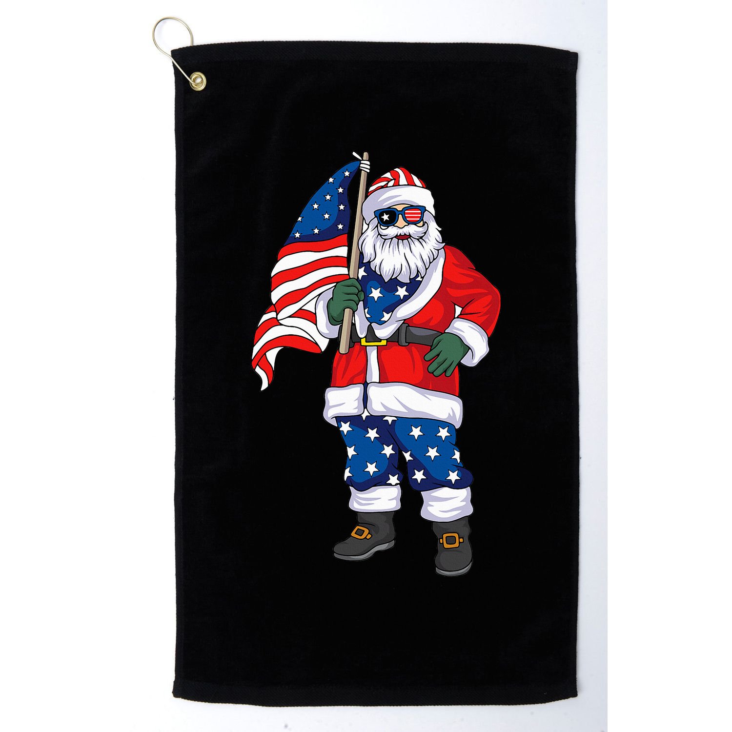 Patriotic Santa American Christmas 4th Of July Santa Golf Towel