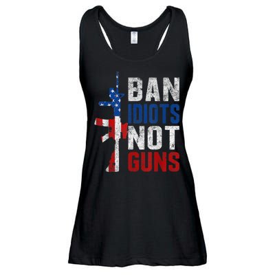 Pro Second Amendment Gun Rights Ban Idiots Not Guns Ladies Essential Flowy Tank