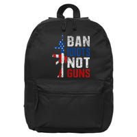 Pro Second Amendment Gun Rights Ban Idiots Not Guns 16 in Basic Backpack