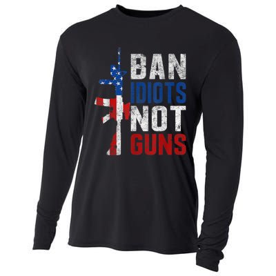 Pro Second Amendment Gun Rights Ban Idiots Not Guns Cooling Performance Long Sleeve Crew