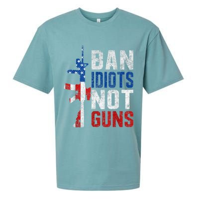 Pro Second Amendment Gun Rights Ban Idiots Not Guns Sueded Cloud Jersey T-Shirt