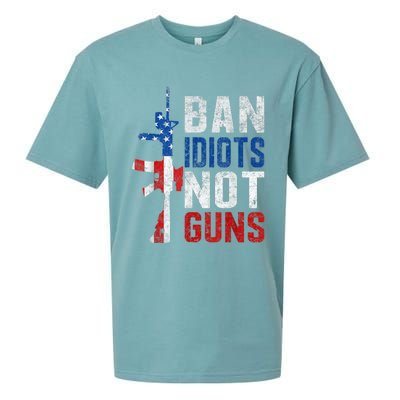 Pro Second Amendment Gun Rights Ban Idiots Not Guns Sueded Cloud Jersey T-Shirt