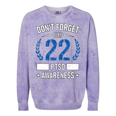 Ptsd Suicide Awareness American Veteran Soldier 22 A Day Usa Meaningful Gift Colorblast Crewneck Sweatshirt