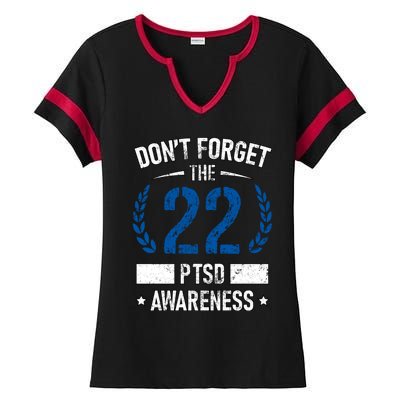 Ptsd Suicide Awareness American Veteran Soldier 22 A Day Usa Meaningful Gift Ladies Halftime Notch Neck Tee