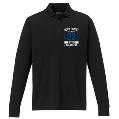 Ptsd Suicide Awareness American Veteran Soldier 22 A Day Usa Meaningful Gift Performance Long Sleeve Polo