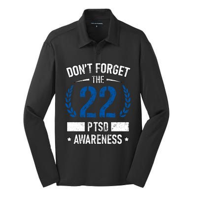 Ptsd Suicide Awareness American Veteran Soldier 22 A Day Usa Meaningful Gift Silk Touch Performance Long Sleeve Polo