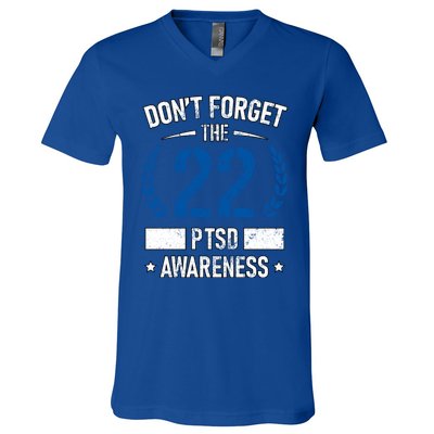 Ptsd Suicide Awareness American Veteran Soldier 22 A Day Usa Meaningful Gift V-Neck T-Shirt