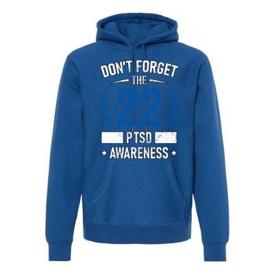 Ptsd Suicide Awareness American Veteran Soldier 22 A Day Usa Meaningful Gift Premium Hoodie