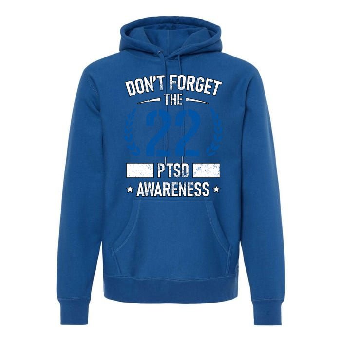 Ptsd Suicide Awareness American Veteran Soldier 22 A Day Usa Meaningful Gift Premium Hoodie