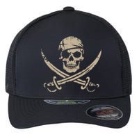 Pirate Skull And Crossbones Skeleton Halloween Flexfit Unipanel Trucker Cap