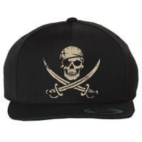 Pirate Skull And Crossbones Skeleton Halloween Wool Snapback Cap