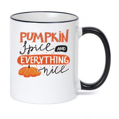 Pumpkin Spice And Everything Nice Cute 11oz Black Color Changing Mug