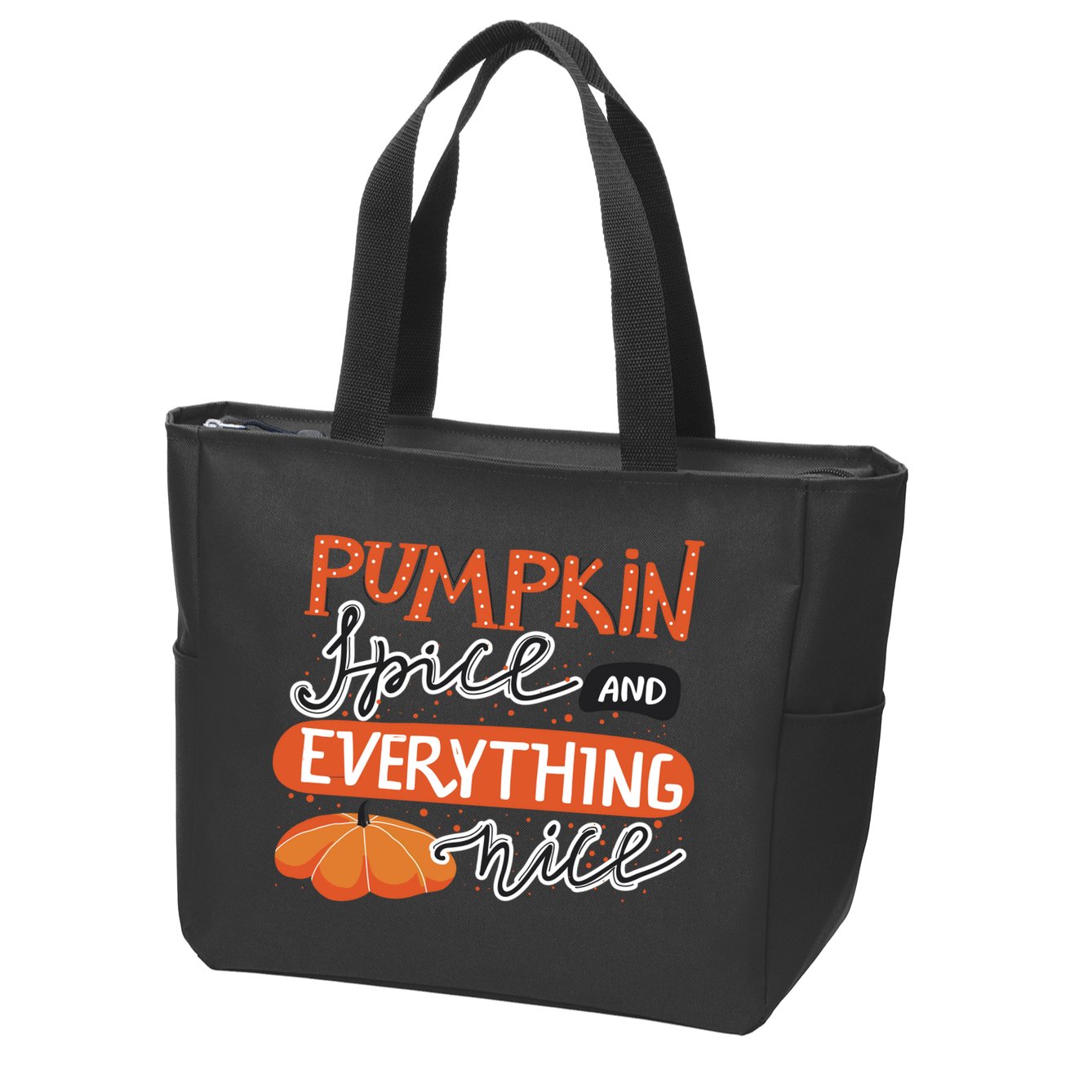 Pumpkin Spice And Everything Nice Cute Zip Tote Bag