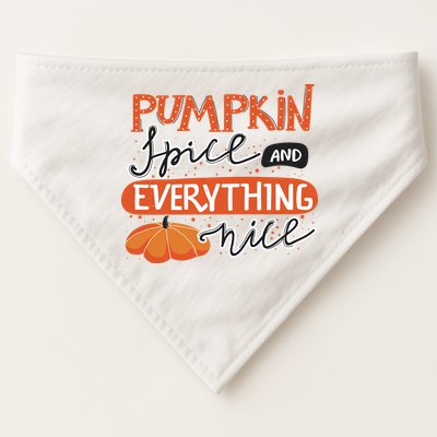 Pumpkin Spice And Everything Nice Cute USA-Made Doggie Bandana