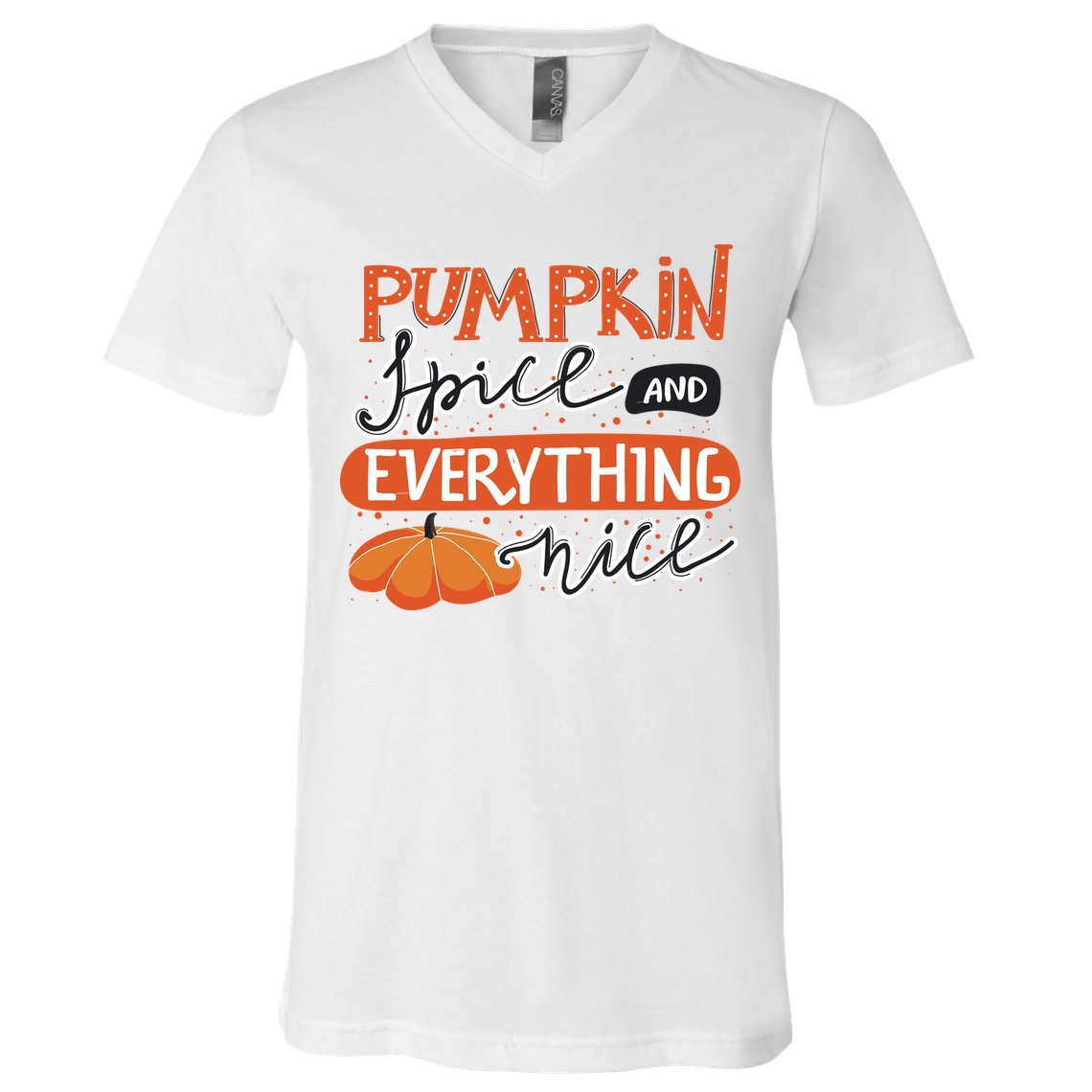 Pumpkin Spice And Everything Nice Cute V-Neck T-Shirt