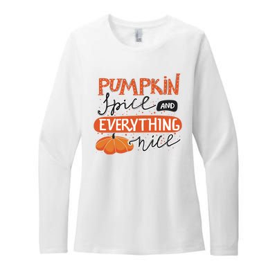 Pumpkin Spice And Everything Nice Cute Womens CVC Long Sleeve Shirt