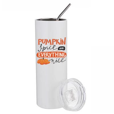 Pumpkin Spice And Everything Nice Cute Stainless Steel Tumbler