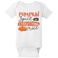 Pumpkin Spice And Everything Nice Cute Baby Bodysuit