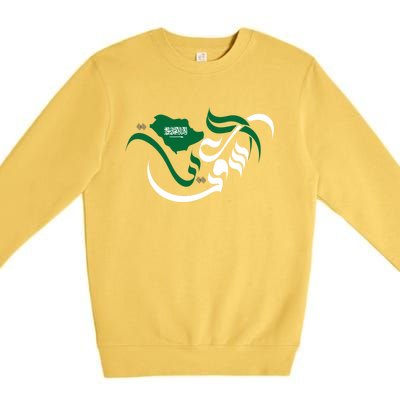 Proud Saudi Arabia For Saudi National Day Cute Gift Premium Crewneck Sweatshirt