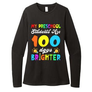 Preschool Students Are 100 Days Brighter 100th Day Of School Great Gift Womens CVC Long Sleeve Shirt