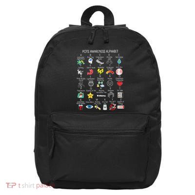 Pots Syndrome Alphabet Dysautonomia Awareness Postural Ta 16 in Basic Backpack