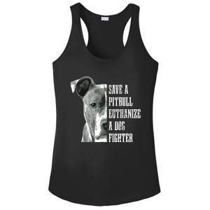 Pitbull Save A Pitbull Funny Dog Rescue Pitbull Mom Dad Ladies PosiCharge Competitor Racerback Tank