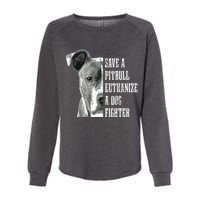 Pitbull Save A Pitbull Funny Dog Rescue Pitbull Mom Dad Womens California Wash Sweatshirt