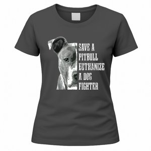 Pitbull Save A Pitbull Funny Dog Rescue Pitbull Mom Dad Women's T-Shirt