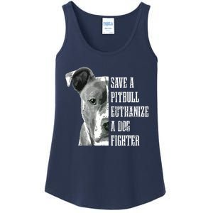 Pitbull Save A Pitbull Funny Dog Rescue Pitbull Mom Dad Ladies Essential Tank