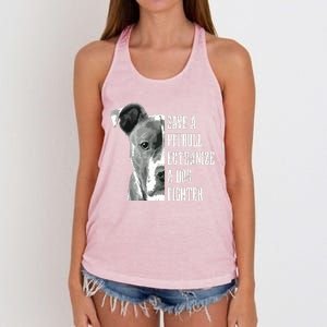 Pitbull Save A Pitbull Funny Dog Rescue Pitbull Mom Dad Women's Knotted Racerback Tank