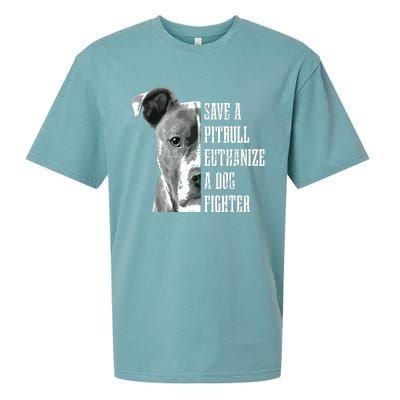 Pitbull Save A Pitbull Funny Dog Rescue Pitbull Mom Dad Sueded Cloud Jersey T-Shirt