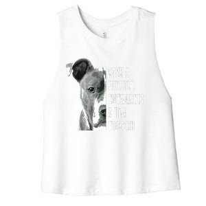 Pitbull Save A Pitbull Funny Dog Rescue Pitbull Mom Dad Women's Racerback Cropped Tank