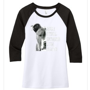 Pitbull Save A Pitbull Funny Dog Rescue Pitbull Mom Dad Women's Tri-Blend 3/4-Sleeve Raglan Shirt