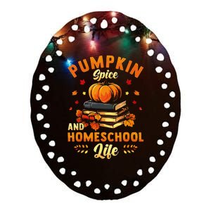 Pumpkin Spice And Homeschool Life Funny Halloween Ceramic Oval Ornament