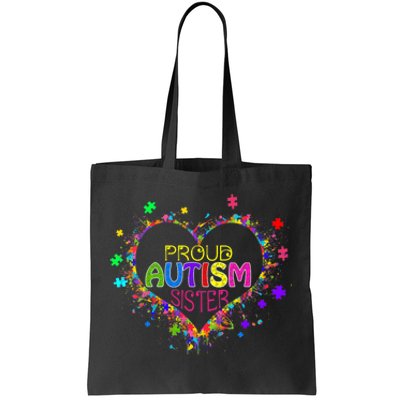 Proud Sister Autism Awareness Family Matching Tote Bag