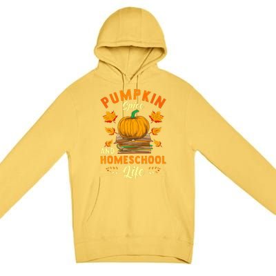 Pumpkin Spice And Homeschool Life Funny Halloween Premium Pullover Hoodie