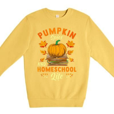 Pumpkin Spice And Homeschool Life Funny Halloween Premium Crewneck Sweatshirt