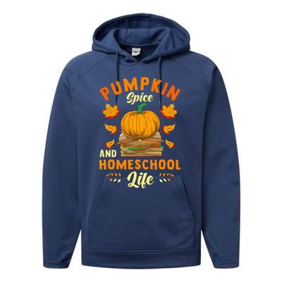 Pumpkin Spice And Homeschool Life Funny Halloween Performance Fleece Hoodie