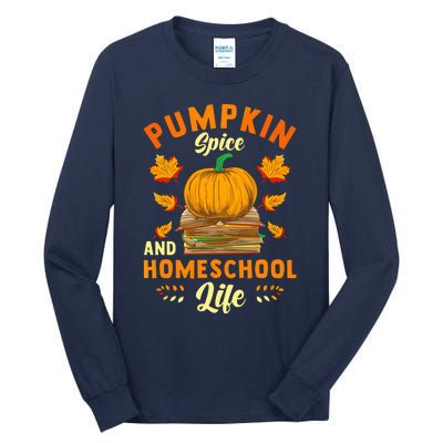 Pumpkin Spice And Homeschool Life Funny Halloween Tall Long Sleeve T-Shirt