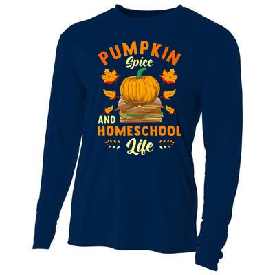 Pumpkin Spice And Homeschool Life Funny Halloween Cooling Performance Long Sleeve Crew