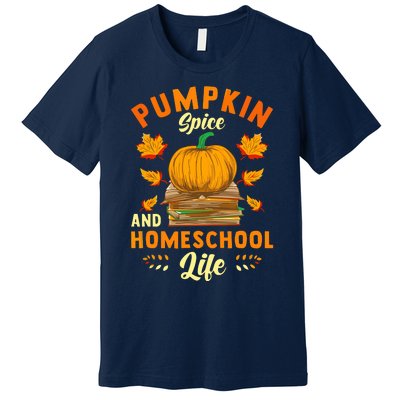 Pumpkin Spice And Homeschool Life Funny Halloween Premium T-Shirt