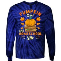 Pumpkin Spice And Homeschool Life Funny Halloween Tie-Dye Long Sleeve Shirt