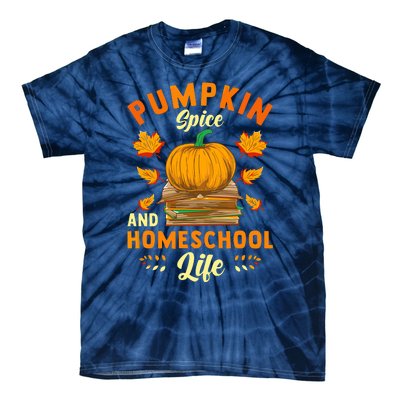 Pumpkin Spice And Homeschool Life Funny Halloween Tie-Dye T-Shirt