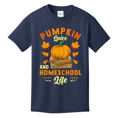 Pumpkin Spice And Homeschool Life Funny Halloween Kids T-Shirt
