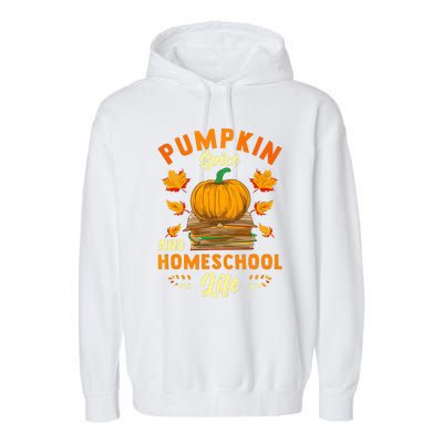 Pumpkin Spice And Homeschool Life Funny Halloween Garment-Dyed Fleece Hoodie