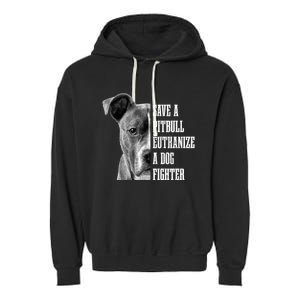 Pitbull Save A Pitbull Funny Dog Rescue Pitbull Mom Dad. Garment-Dyed Fleece Hoodie