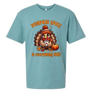 Pumpkin Spice And Everything Nice Thanksgiving Women Sueded Cloud Jersey T-Shirt