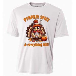 Pumpkin Spice And Everything Nice Thanksgiving Women Cooling Performance Crew T-Shirt