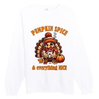 Pumpkin Spice And Everything Nice Thanksgiving Women Premium Crewneck Sweatshirt